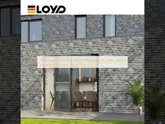 أبواب أكورديون قابلة للطي والمكدسة من الألومنيوم المقاومة للأعاصير والمزدوجة الزجاج